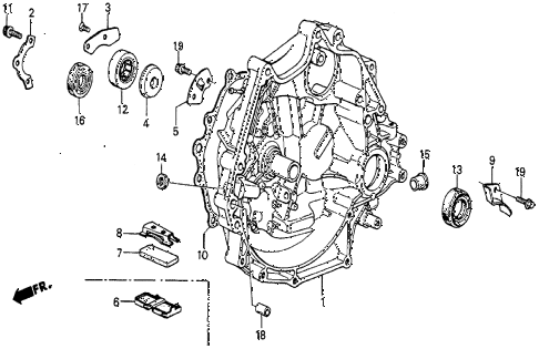 1985 prelude DX 2 DOOR 5MT MT CLUTCH HOUSING diagram 1985 prelude DX 2 DOOR 5MT MT CLUTCH HOUSING diagram