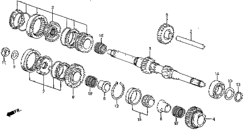 1985 prelude SI 2 DOOR 5MT MT MAINSHAFT diagram 1985 prelude SI 2 DOOR 5MT MT MAINSHAFT diagram
