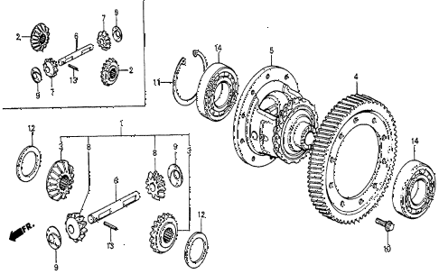 1985 prelude DX 2 DOOR 5MT MT DIFFERENTIAL diagram 1985 prelude DX 2 DOOR 5MT MT DIFFERENTIAL diagram