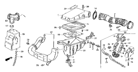 1987 crx SI 2 DOOR 5MT AIR CLEANER (PGM-FI) diagram 1987 crx SI 2 DOOR 5MT AIR CLEANER (PGM-FI) diagram