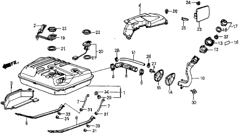1985 crx HF 2 DOOR 5MT FUEL TANK diagram 1985 crx HF 2 DOOR 5MT FUEL TANK diagram
