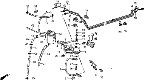 1987 crx SI 2 DOOR 5MT FUEL PIPE (PGM-FI) diagram 1987 crx SI 2 DOOR 5MT FUEL PIPE (PGM-FI) diagram