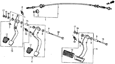 1984 crx DX 2 DOOR 5MT BRAKE PEDAL - CLUTCH PEDAL diagram 1984 crx DX 2 DOOR 5MT BRAKE PEDAL - CLUTCH PEDAL diagram