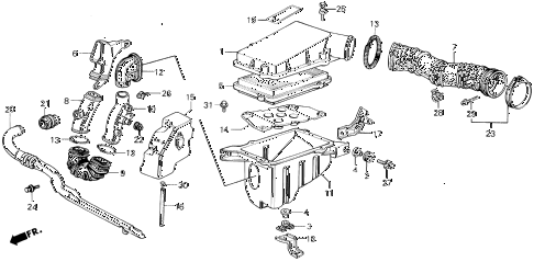 1986 civic SI(1500) 3 DOOR 5MT AIR CLEANER (SI) diagram 1986 civic SI(1500) 3 DOOR 5MT AIR CLEANER (SI) diagram