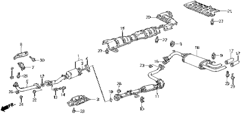1987 civic SI(1500) 3 DOOR 5MT EXHAUST SYSTEM (SI) diagram 1987 civic SI(1500) 3 DOOR 5MT EXHAUST SYSTEM (SI) diagram