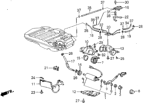 1987 civic SI(1500) 3 DOOR 5MT FUEL PUMP (SI) diagram 1987 civic SI(1500) 3 DOOR 5MT FUEL PUMP (SI) diagram