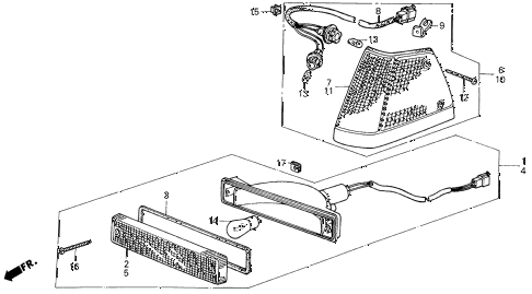 1987 civic DX(1500) 3 DOOR 5MT FRONT COMBINATION LIGHT diagram 1987 civic DX(1500) 3 DOOR 5MT FRONT COMBINATION LIGHT diagram