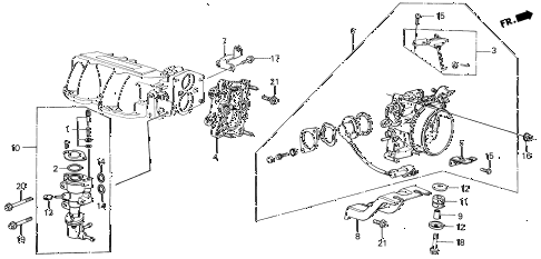 1986 civic SI(1500) 3 DOOR 5MT THROTTLE BODY (SI) diagram 1986 civic SI(1500) 3 DOOR 5MT THROTTLE BODY (SI) diagram