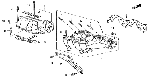1987 civic SI(1500) 3 DOOR 5MT INTAKE MANIFOLD (SI) diagram 1987 civic SI(1500) 3 DOOR 5MT INTAKE MANIFOLD (SI) diagram