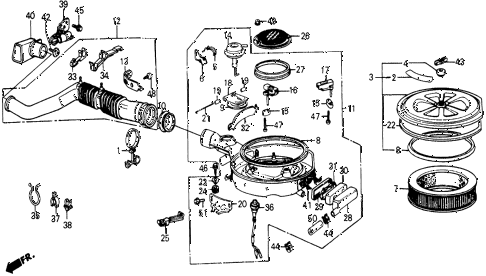 1987 civic WV 5 DOOR 5MT AIR CLEANER diagram 1987 civic WV 5 DOOR 5MT AIR CLEANER diagram