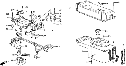 1987 civic DX 5 DOOR 5MT NO. 1 CONTROL BOX COVER diagram 1987 civic DX 5 DOOR 5MT NO. 1 CONTROL BOX COVER diagram