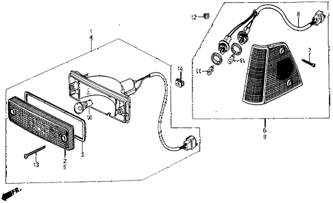 1987 civic WV 5 DOOR 5MT FRONT COMBINATION LIGHT diagram 1987 civic WV 5 DOOR 5MT FRONT COMBINATION LIGHT diagram
