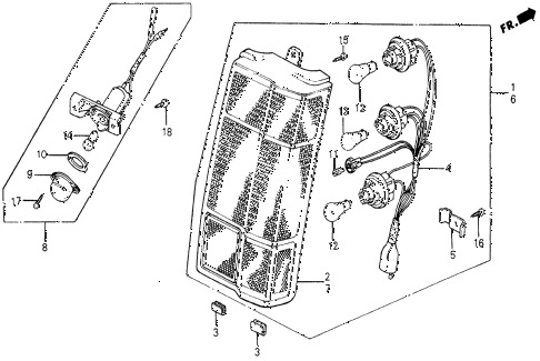 1987 civic DX 5 DOOR 5MT TAILLIGHT diagram 1987 civic DX 5 DOOR 5MT TAILLIGHT diagram