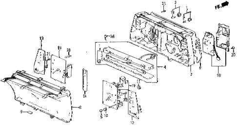 1987 civic DX 5 DOOR 5MT SPEEDOMETER (NS) diagram 1987 civic DX 5 DOOR 5MT SPEEDOMETER (NS) diagram