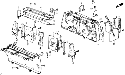 1987 civic DX 5 DOOR 5MT SPEEDOMETER (DENSO) diagram 1987 civic DX 5 DOOR 5MT SPEEDOMETER (DENSO) diagram