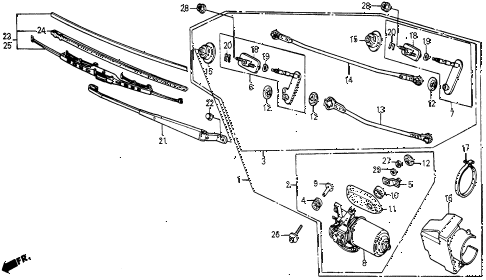 1987 civic DX 5 DOOR 5MT FRONT WINDSHIELD WIPER diagram 1987 civic DX 5 DOOR 5MT FRONT WINDSHIELD WIPER diagram