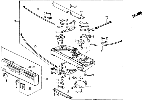 1987 civic DX 5 DOOR 5MT HEATER LEVER diagram 1987 civic DX 5 DOOR 5MT HEATER LEVER diagram
