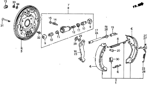 1987 civic DX 5 DOOR 5MT REAR BRAKE SHOE diagram 1987 civic DX 5 DOOR 5MT REAR BRAKE SHOE diagram