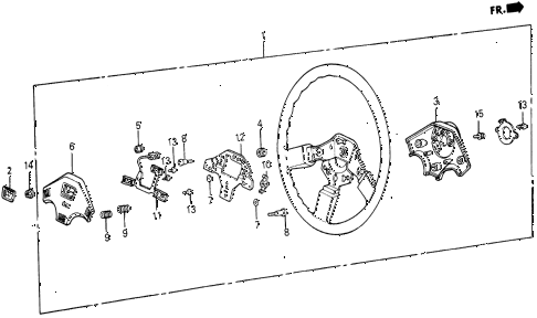 1987 civic DX 5 DOOR 5MT STEERING WHEEL (3) diagram 1987 civic DX 5 DOOR 5MT STEERING WHEEL (3) diagram