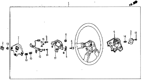 1987 civic DX 5 DOOR 5MT STEERING WHEEL (4) diagram 1987 civic DX 5 DOOR 5MT STEERING WHEEL (4) diagram