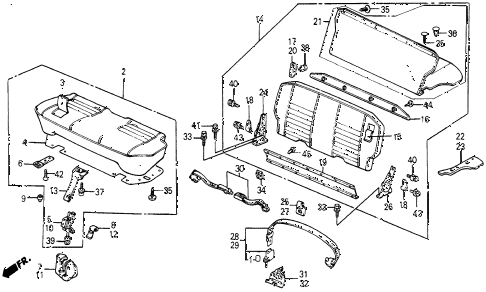 1987 civic WV 5 DOOR 5MT REAR SEAT - SEAT BELT (WAGOVAN) diagram 1987 civic WV 5 DOOR 5MT REAR SEAT - SEAT BELT (WAGOVAN) diagram