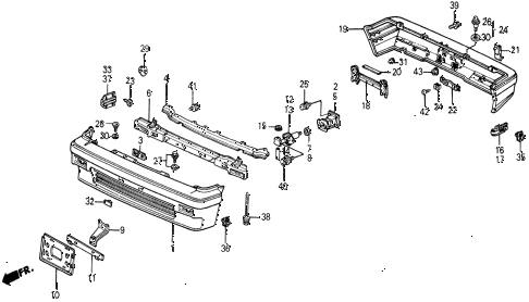 1987 civic DX 5 DOOR 5MT BUMPER (2) diagram 1987 civic DX 5 DOOR 5MT BUMPER (2) diagram