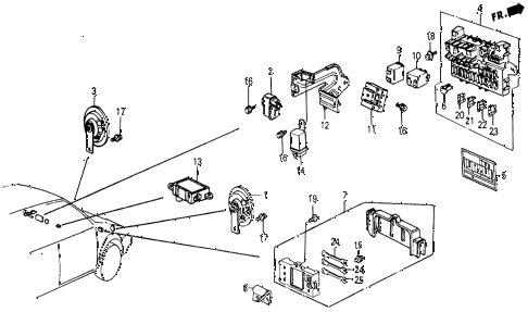 1986 civic 4WD 5 DOOR 5MT FUSE BOX - RELAY - HORN diagram 1986 civic 4WD 5 DOOR 5MT FUSE BOX - RELAY - HORN diagram