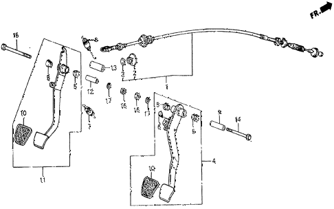 1986 civic 4WD 5 DOOR 5MT BRAKE @ CLUTCH PEDAL diagram 1986 civic 4WD 5 DOOR 5MT BRAKE @ CLUTCH PEDAL diagram