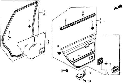 1986 civic 4WD 5 DOOR 5MT REAR DOOR LINING diagram 1986 civic 4WD 5 DOOR 5MT REAR DOOR LINING diagram