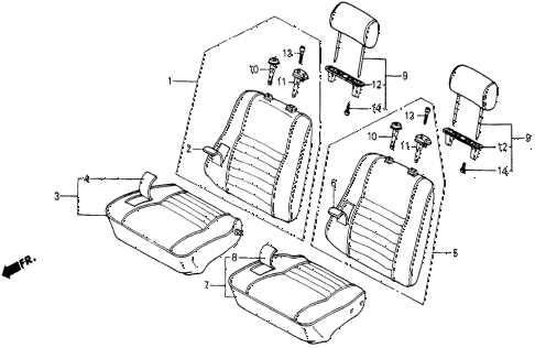 1986 civic 4WD 5 DOOR 5MT FRONT SEAT diagram 1986 civic 4WD 5 DOOR 5MT FRONT SEAT diagram