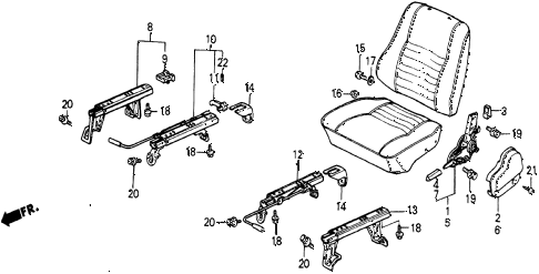 1986 civic 4WD 5 DOOR 5MT FRONT SEAT COMPONENTS diagram 1986 civic 4WD 5 DOOR 5MT FRONT SEAT COMPONENTS diagram