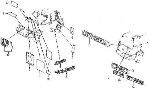 1986 civic 4WD 5 DOOR 5MT EMBLEMS diagram 1986 civic 4WD 5 DOOR 5MT EMBLEMS diagram