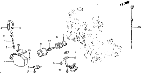1986 civic 4WD 5 DOOR 5MT BREATHER TUBE - OIL FILTER diagram 1986 civic 4WD 5 DOOR 5MT BREATHER TUBE - OIL FILTER diagram