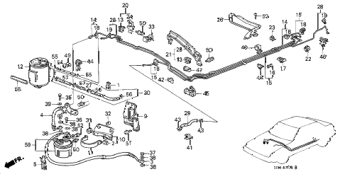 1989 accord SEI 4 DOOR 4AT FUEL PIPE (PGM-FI) diagram 1989 accord SEI 4 DOOR 4AT FUEL PIPE (PGM-FI) diagram