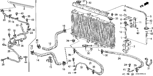 1989 accord DX 3 DOOR 4AT RADIATOR HOSE diagram 1989 accord DX 3 DOOR 4AT RADIATOR HOSE diagram