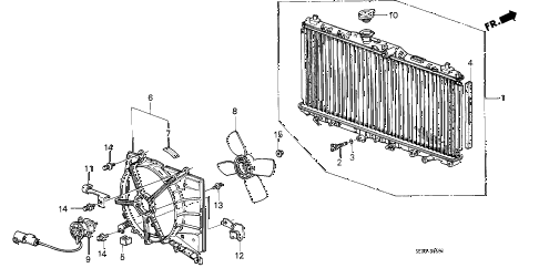 1986 accord DX 3 DOOR 5MT RADIATOR (DENSO) diagram 1986 accord DX 3 DOOR 5MT RADIATOR (DENSO) diagram