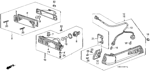 1986 accord LX 4 DOOR 5MT FRONT COMBINATION LIGHT diagram 1986 accord LX 4 DOOR 5MT FRONT COMBINATION LIGHT diagram