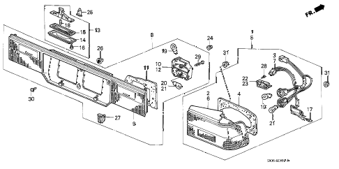 1989 accord DX 4 DOOR 5MT TAILLIGHT (4D) (2) 4DR diagram 1989 accord DX 4 DOOR 5MT TAILLIGHT (4D) (2) 4DR diagram