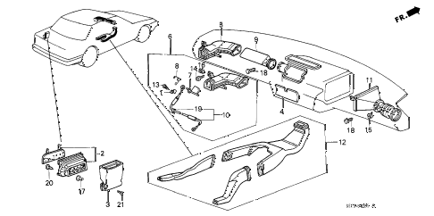 1988 accord DX 3 DOOR 5MT HEATER DUCT diagram 1988 accord DX 3 DOOR 5MT HEATER DUCT diagram
