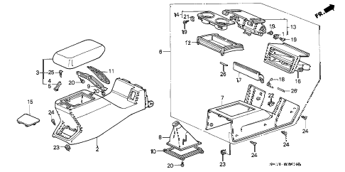 1989 accord SEI 4 DOOR 4AT CONSOLE (2) diagram 1989 accord SEI 4 DOOR 4AT CONSOLE (2) diagram