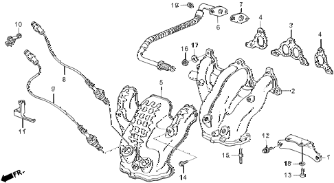 1989 accord LXI 3 DOOR 4AT EXHAUST MANIFOLD (2) diagram 1989 accord LXI 3 DOOR 4AT EXHAUST MANIFOLD (2) diagram