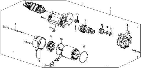 1988 accord DX 3 DOOR 5MT STARTER MOTOR (DENSO) diagram 1988 accord DX 3 DOOR 5MT STARTER MOTOR (DENSO) diagram