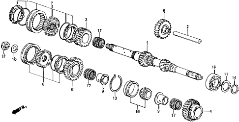 1989 accord DX 3 DOOR 5MT MT MAINSHAFT diagram 1989 accord DX 3 DOOR 5MT MT MAINSHAFT diagram