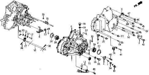 1991 prelude 2.05SI(ABS) 2 DOOR 4AT AT TRANSMISSION HOUSING diagram 1991 prelude 2.05SI(ABS) 2 DOOR 4AT AT TRANSMISSION HOUSING diagram