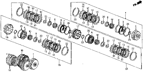1988 prelude 2.0SI(4WS) 2 DOOR 4AT AT CLUTCH - CLUTCH DISK diagram 1988 prelude 2.0SI(4WS) 2 DOOR 4AT AT CLUTCH - CLUTCH DISK diagram