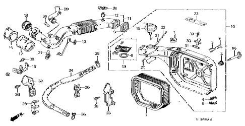 1990 prelude 2.0S 2 DOOR 4AT AIR CLEANER (S) diagram 1990 prelude 2.0S 2 DOOR 4AT AIR CLEANER (S) diagram
