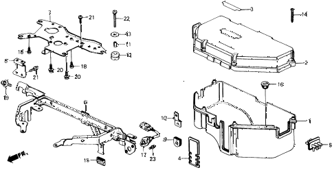 1988 prelude 2.0S 2 DOOR 4AT CONTROL BOX COVER (S) diagram 1988 prelude 2.0S 2 DOOR 4AT CONTROL BOX COVER (S) diagram