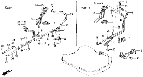 1990 prelude 2.0SI 2 DOOR 4AT FUEL PUMP diagram 1990 prelude 2.0SI 2 DOOR 4AT FUEL PUMP diagram