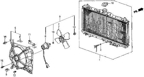 1991 prelude 2.05SI 2 DOOR 5MT RADIATOR (TOYO) diagram 1991 prelude 2.05SI 2 DOOR 5MT RADIATOR (TOYO) diagram
