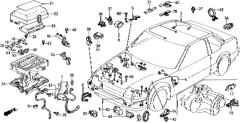 1988 prelude 2.0S 2 DOOR 5MT CABIN WIRE HARNESS diagram 1988 prelude 2.0S 2 DOOR 5MT CABIN WIRE HARNESS diagram
